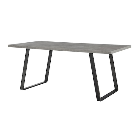 Armen Living Coronado Contemporary Dining Table in Gray Powder Coated Finish with Cement Gray Top LCCDDIBE